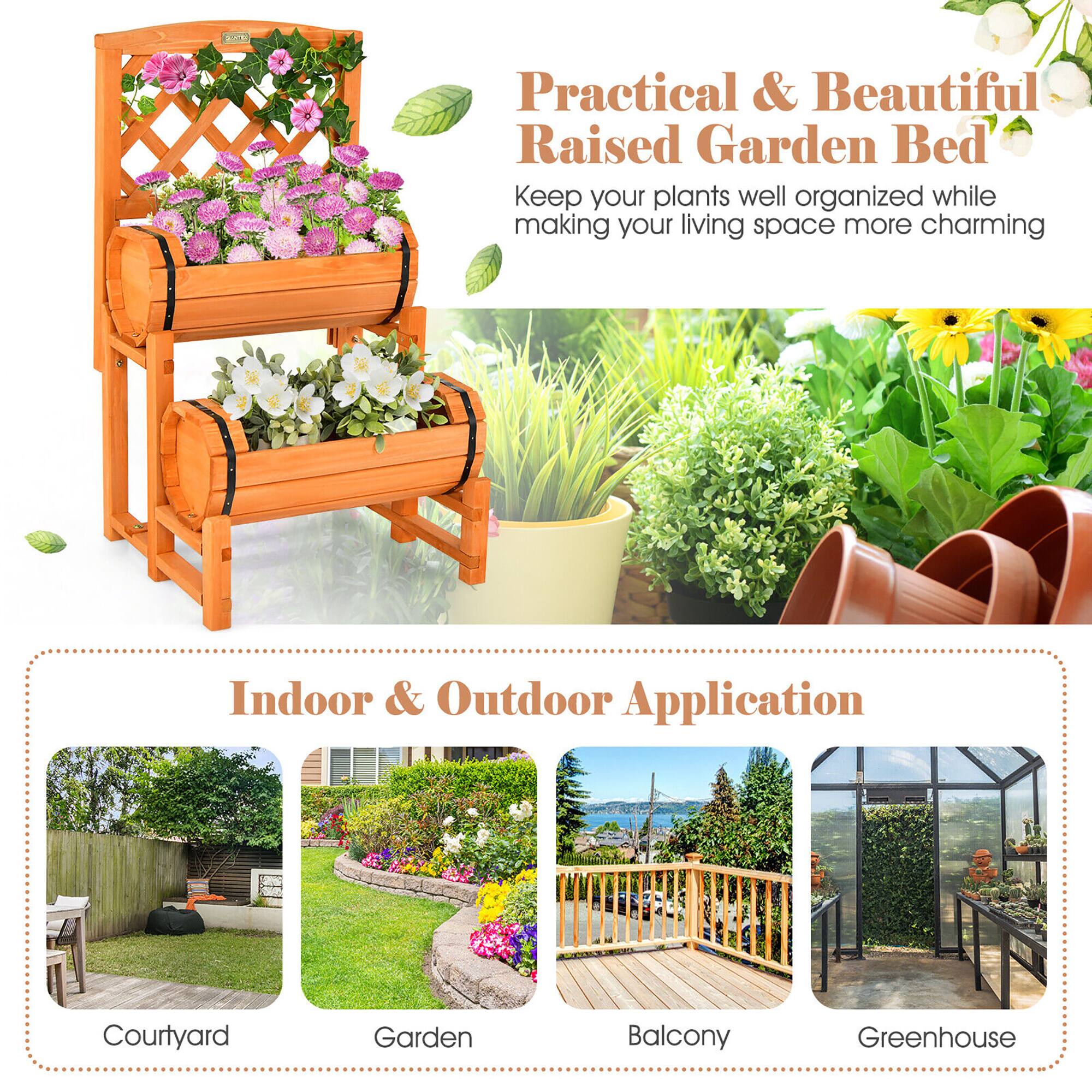 Practical & Beautiful Raised Garden Bed  
Keep your plants well organized while making your living space more charming  

Indoor & Outdoor Application  
Courtyard Garden Balcony Greenhouse