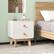 Alt View 13. Costway - 1 PCS Nightstand Mid Century Modern Bedside Table with 2 Drawers Solid Rubber Wood Legs - White.