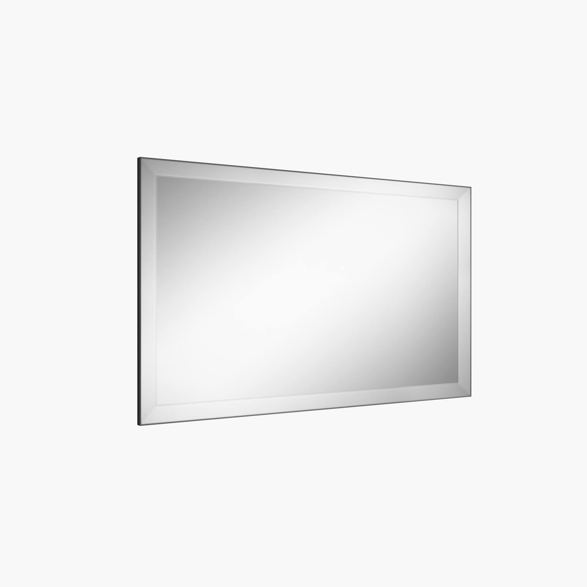 Alt View 2. Boyel Living - 30 in W x 50 in L Silver Rectangular Slanted Edge Aluminum Framed Wall Bathroom Vanity Mirror.