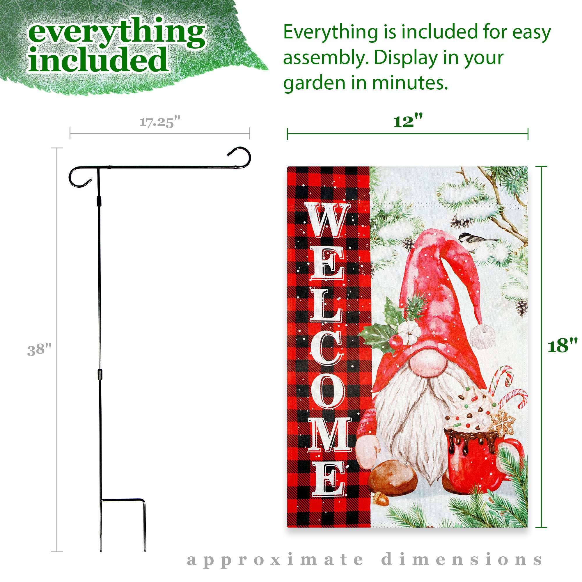 Everything is included for easy assembly. Display in your garden in minutes. 17.25" 12" 38" 18" approximate dimensions