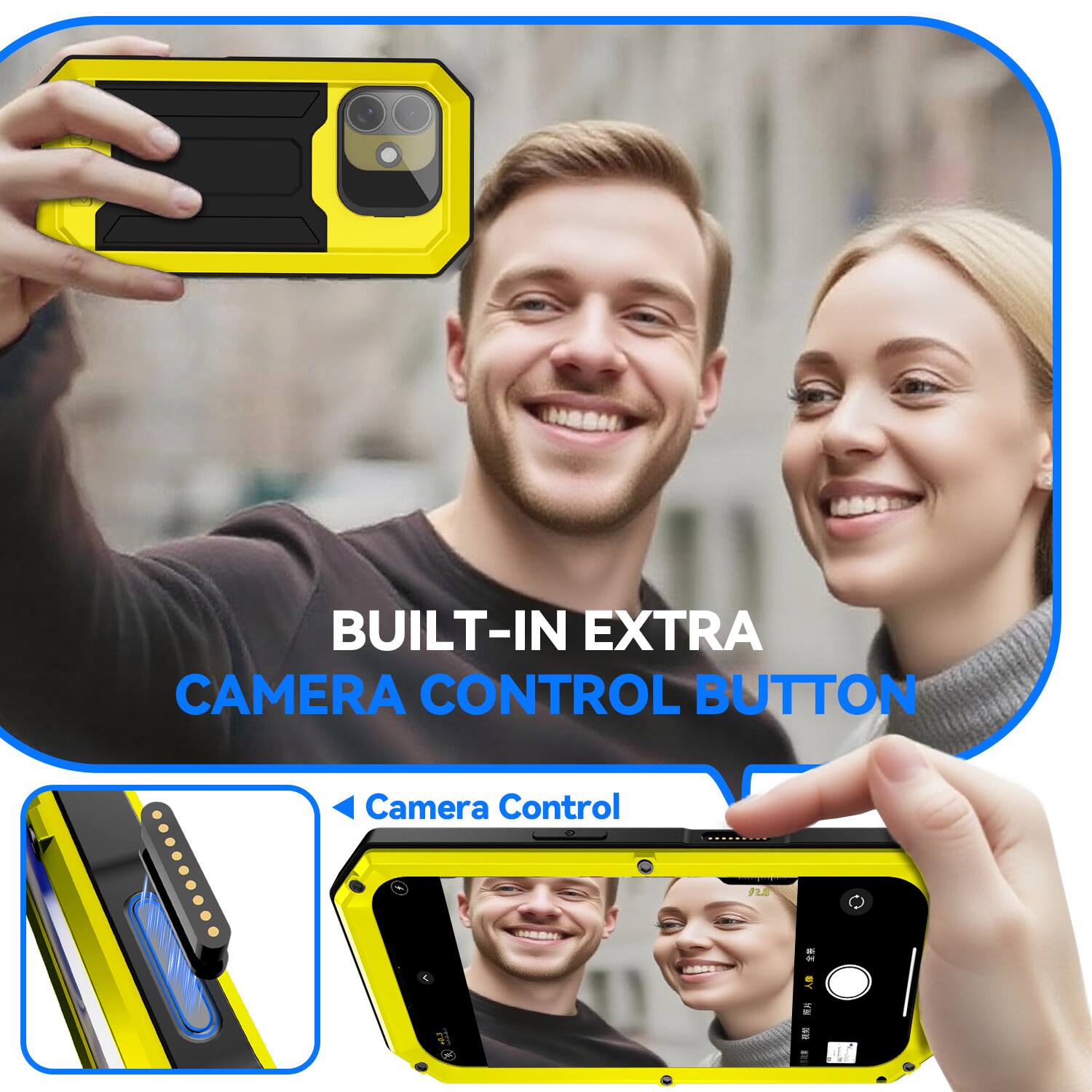 BUILT-IN EXTRA CAMERA CONTROL BUTTON

Camera Control
