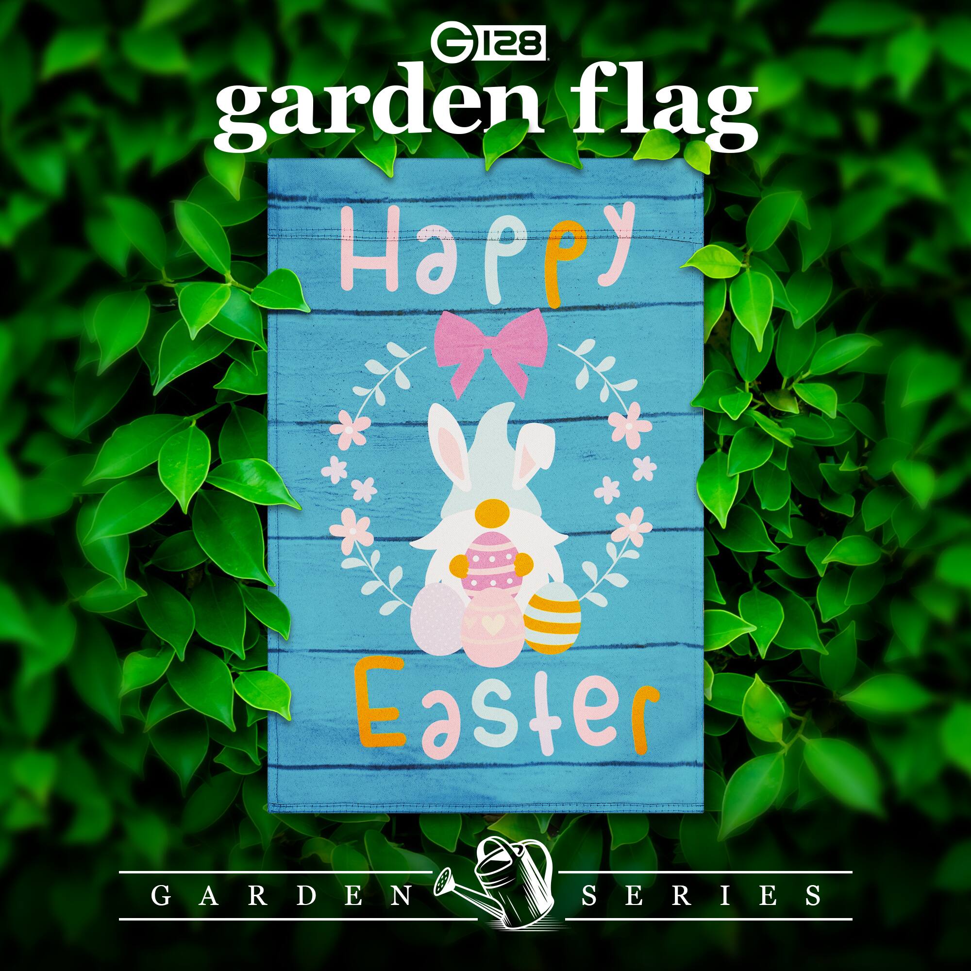 G 128 garden flag  
Happy Easter  
GARDEN SERIES
