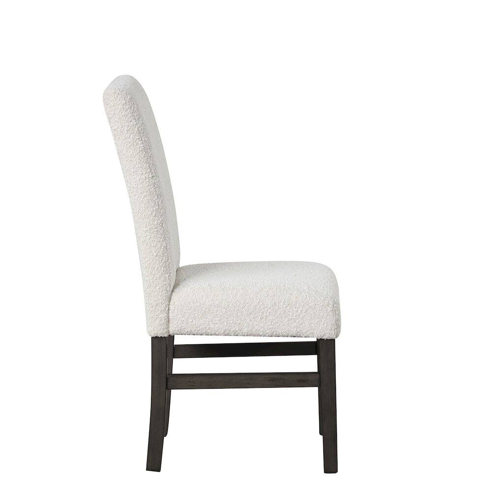 Alt View 4. New Classic Furniture - High Line Upholstered Dining Chair (Set of 2), White - White.