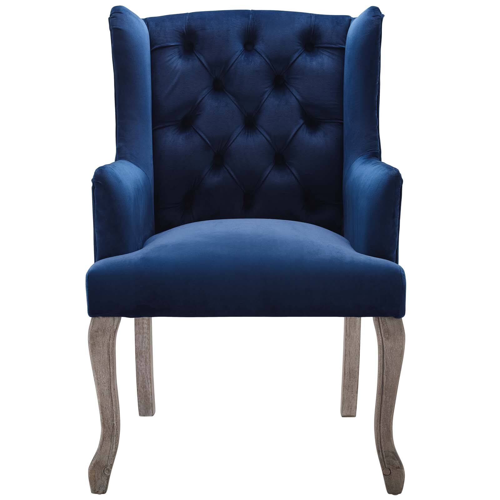 Alt View 1. Modway - Realm French Vintage Dining Performance Velvet Armchair by Modway - Navy.