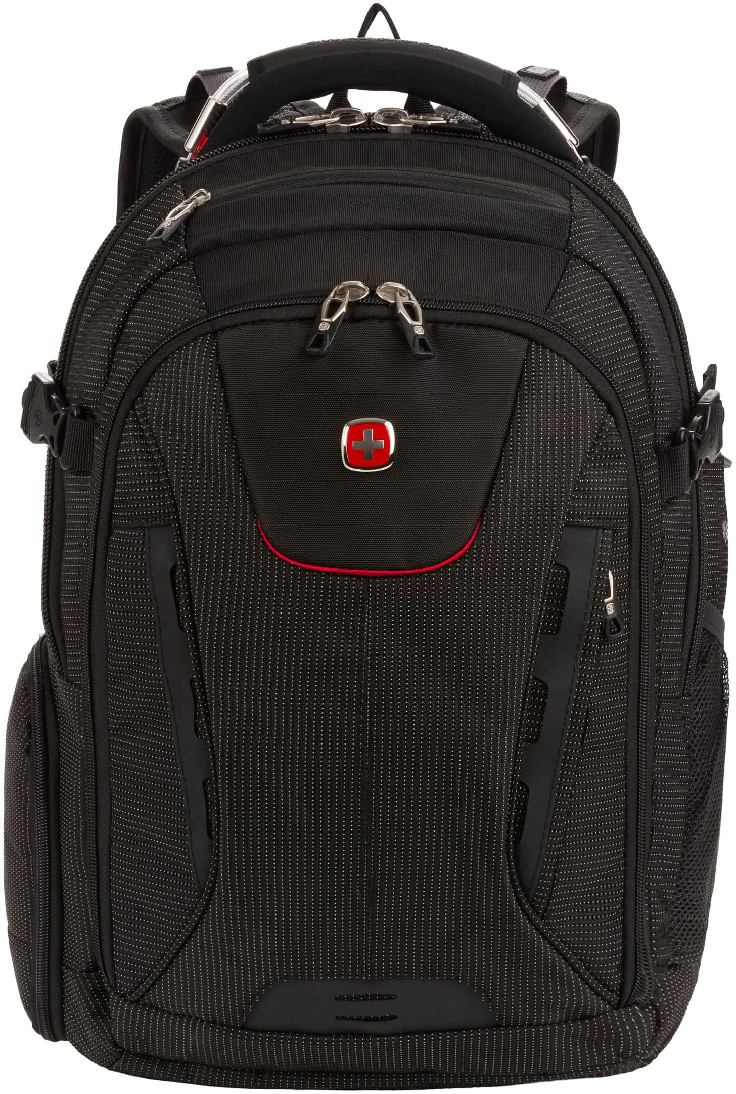 SwissGear - Commander USB ScanSmart Laptop Backpack for 17.3" - Dotted Black - Black