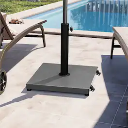 Crestlive Products - 42 lbs steel frame Concrete filling Patio Umbrella Base with Wheels - Gray
