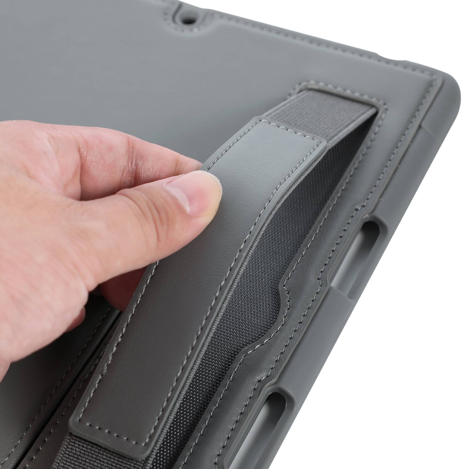 Alt View 5. Dteck - Shockproof Case for Apple iPad (6th Generation) 9.7" 2018 with Hand Strap and Kickstand, PU Leather TPU Protective Cover - Gary.