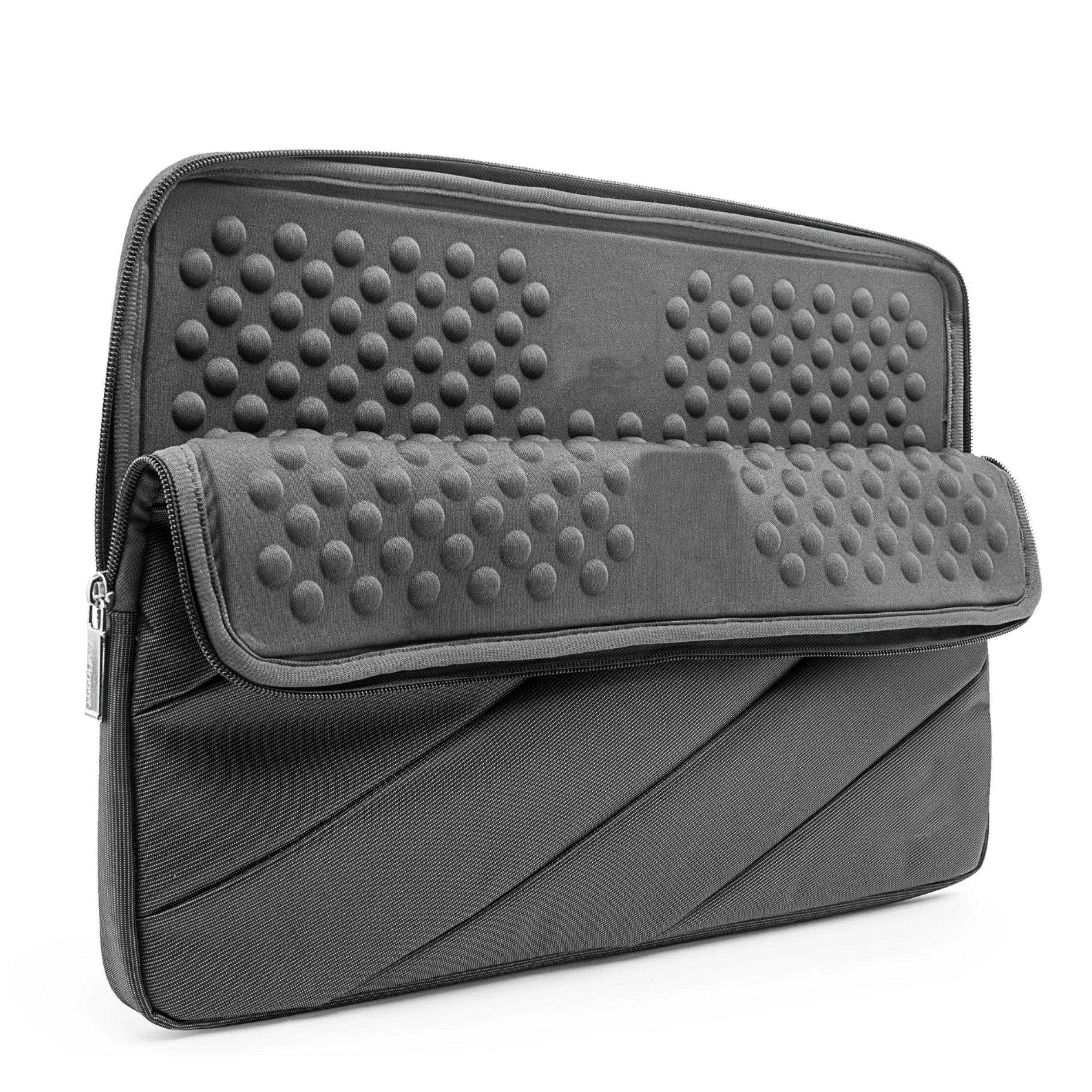 Left. Kitcheniva - Padded Laptop Sleeve Stand Bag For 15" Laptop Gray - Gray.