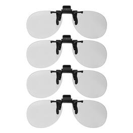 Unique Bargains - 4pcs Polarized Clip-on 3D Glasses, Passive Circular 3D Frames for RealD/IMAX Movies Theater Games TV - Black
