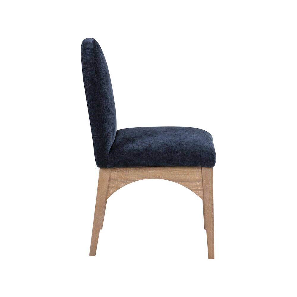 Alt View 3. Meridian Furniture - Waldorf Navy Chenille Fabric Dining Chair - Blue.