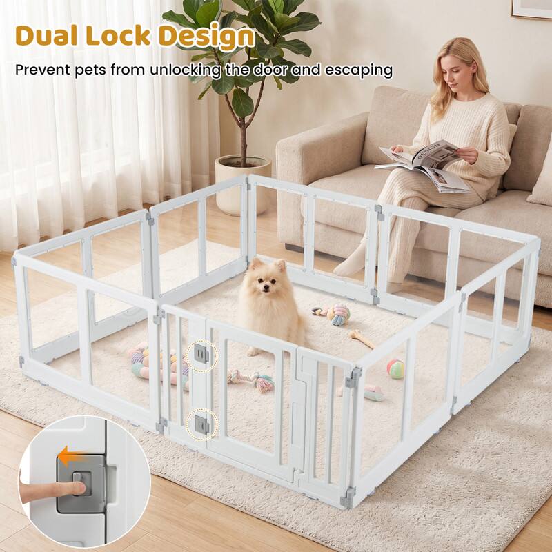 Dual Lock Design  
Prevent pets from unlocking the door and escaping