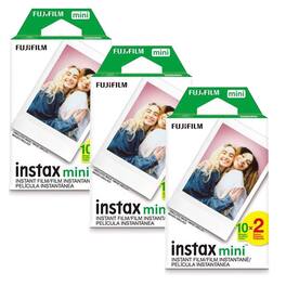 Fujifilm - Instax Mini Instant Film, (Total 50 Shots) + (20) Decorative Stickers - Black