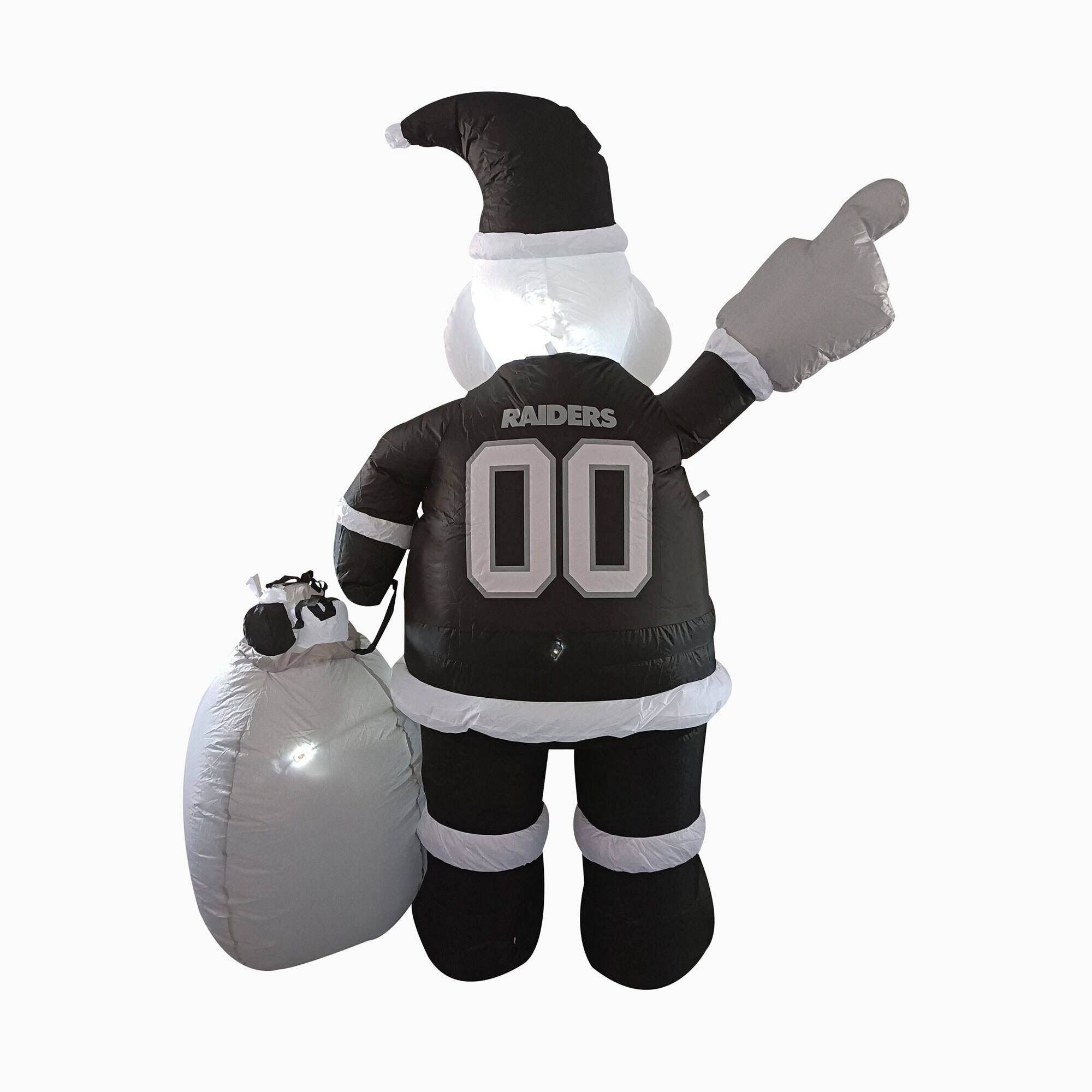 Alt View 2. Logo Brands - Las Vegas Raiders 7' Inflatable Santa - Multicolor.