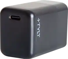 Front. TYLT - Tylt Full Speed 30W Charger USB-C Power Delivery Charger with Lightning Cable Black - Black.