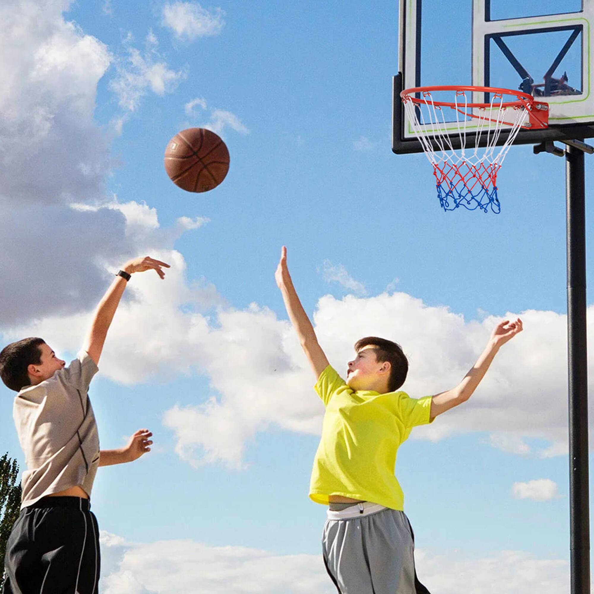 Alt View 3. Costway - Costway 18" Basketball Rim Wall Door Mounted Basketball Hoop with All Weather Net - Orange.