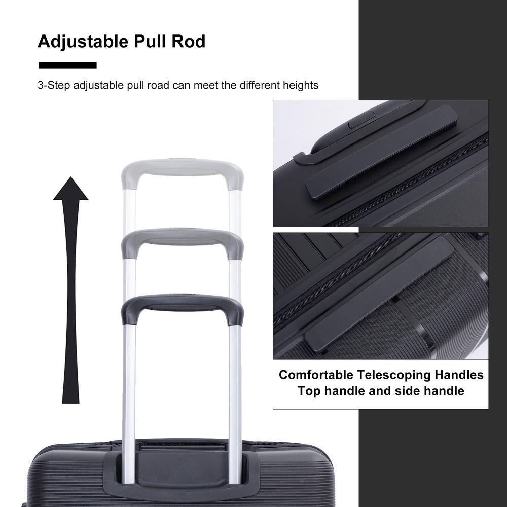 Adjustable Pull Rod  
3-Step adjustable pull rod can meet the different heights  

Comfortable Telescoping Handles  
Top handle and side handle