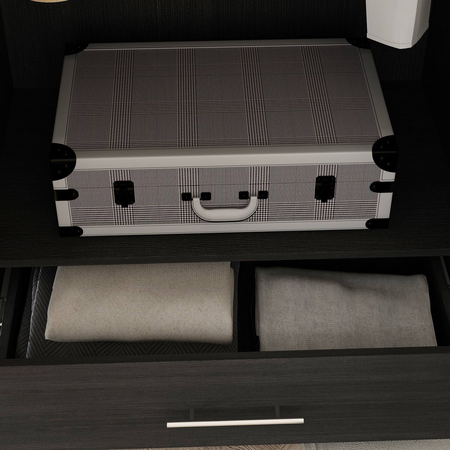 Alt View 1. FUFU&GAGA - Modern Minimalist Wardrobe – A Practical Blend of Storage Functionality and Space Aesthetics - Black.