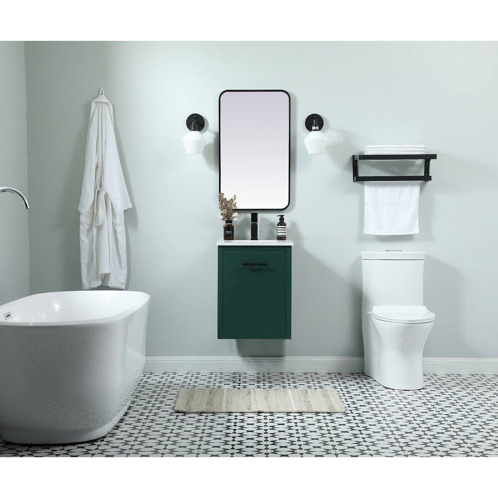 Alt View 8. Elegant Kitchen and Bath - 18 Inch Single Bathroom Vanity In Green - Green.