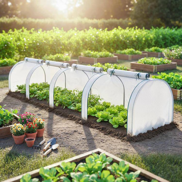 Alt View 1. PULUZ - Mini Greenhouse, Portable Greenhouse with 4 Roll-Up Doors, PE Cover - White.