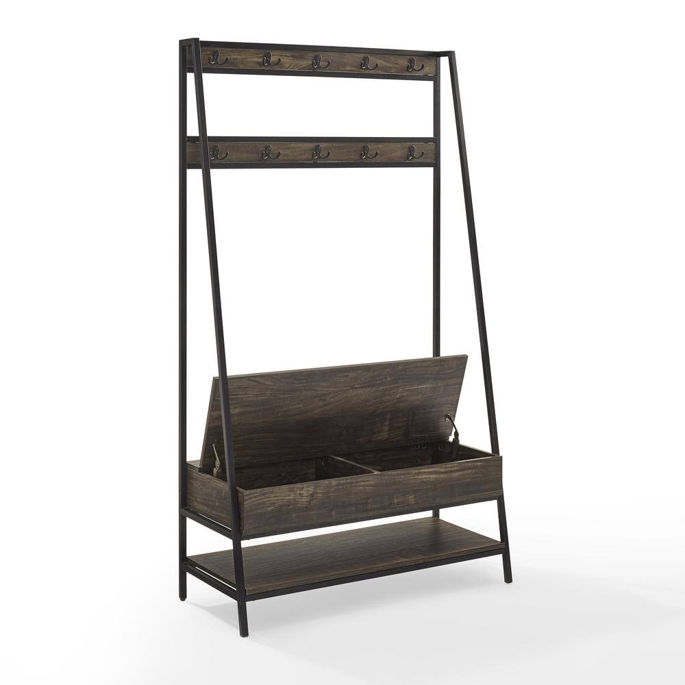 Alt View 5. Crosley Furniture - Jacobsen Hall Tree - Brown Ash.