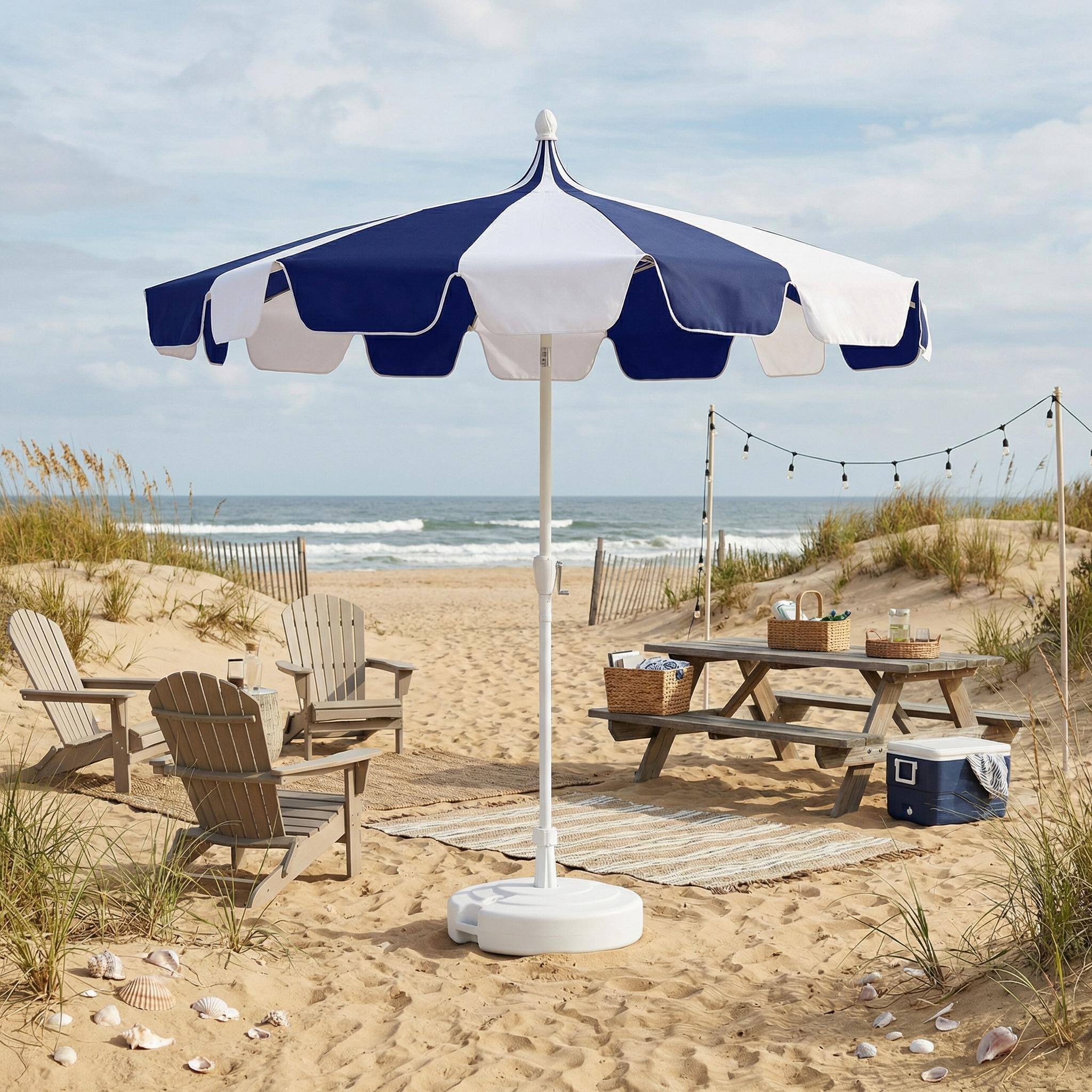Alt View 7. Mondawe - 10 ft. Pagoda Patio Umbrella with Crank Lift and Tilt Adjustable - Navy Blue.