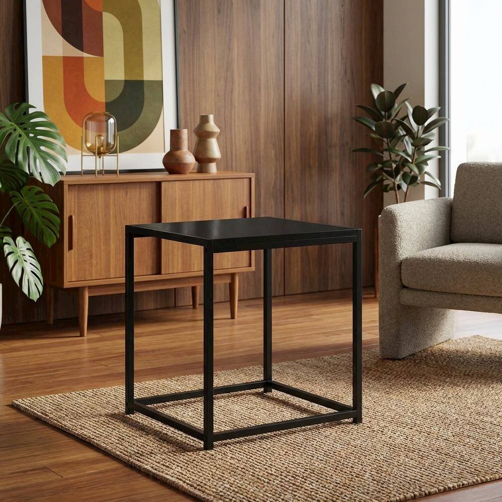 Angle. FurniFact - Americano-colored end table with modern design and durable construction - Americano.