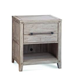 American Woodcrafters - Aurora 1-Drawer Night Stand - Whitewash - White
