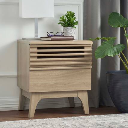 Front. Modway - Render Nightstand by Modway - Oak.