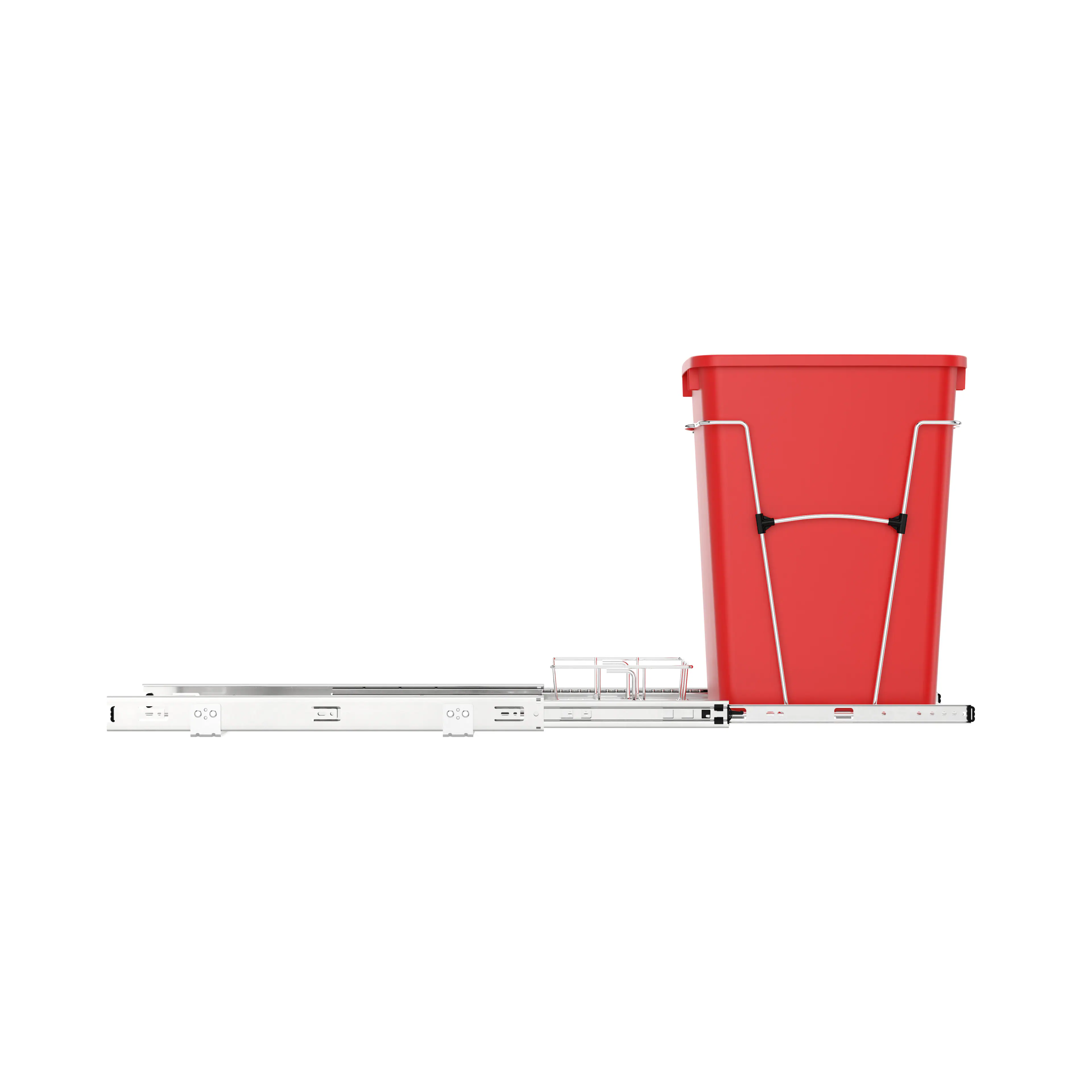 Alt View 7. Rev-A-Shelf - Rev-A-Shelf Pullout Trash Can 35 qt. for Kitchen Cabinets, Red, RV-12KD-16C-S - Red.