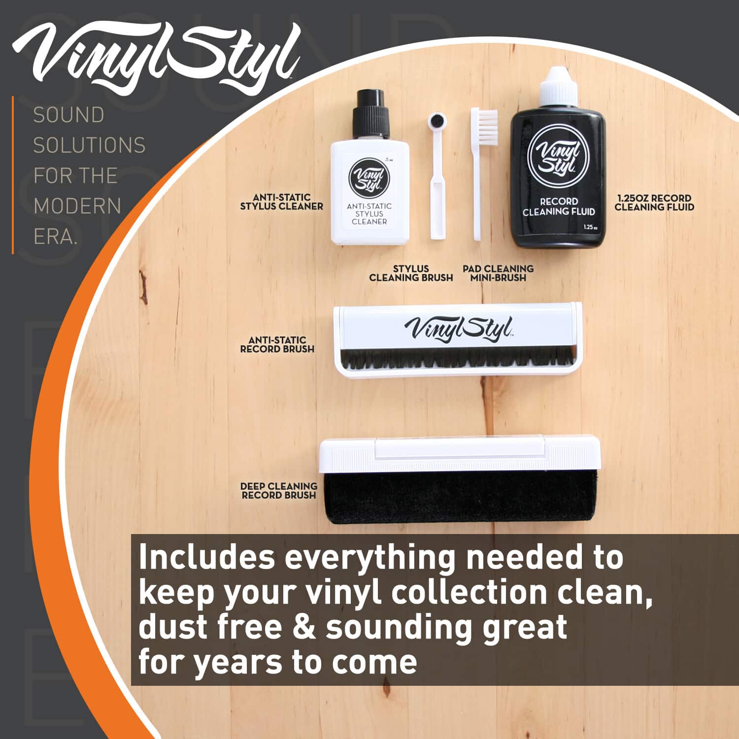 PopMarket - Vinyl Styl® VS-A-009 Ultimate Vinyl Record Care Kit - Record & Stylus Brushes And Fluid - VINYL ACCESSORIES - Multicolor