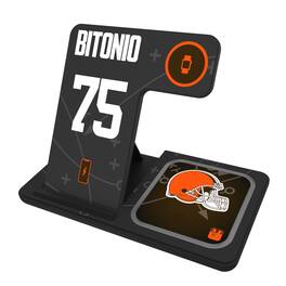 Keyscaper - Joel Bitonio Cleveland Browns Ready 3-in-1 Charging Station - Black