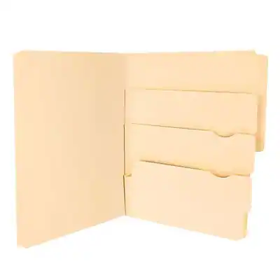 Front. Pendaflex - Pendaflex Recycled File Folder, 1/3-Cut Tab, Assorted, Letter Size, Manila, 24/Pack (10770) - Manila.