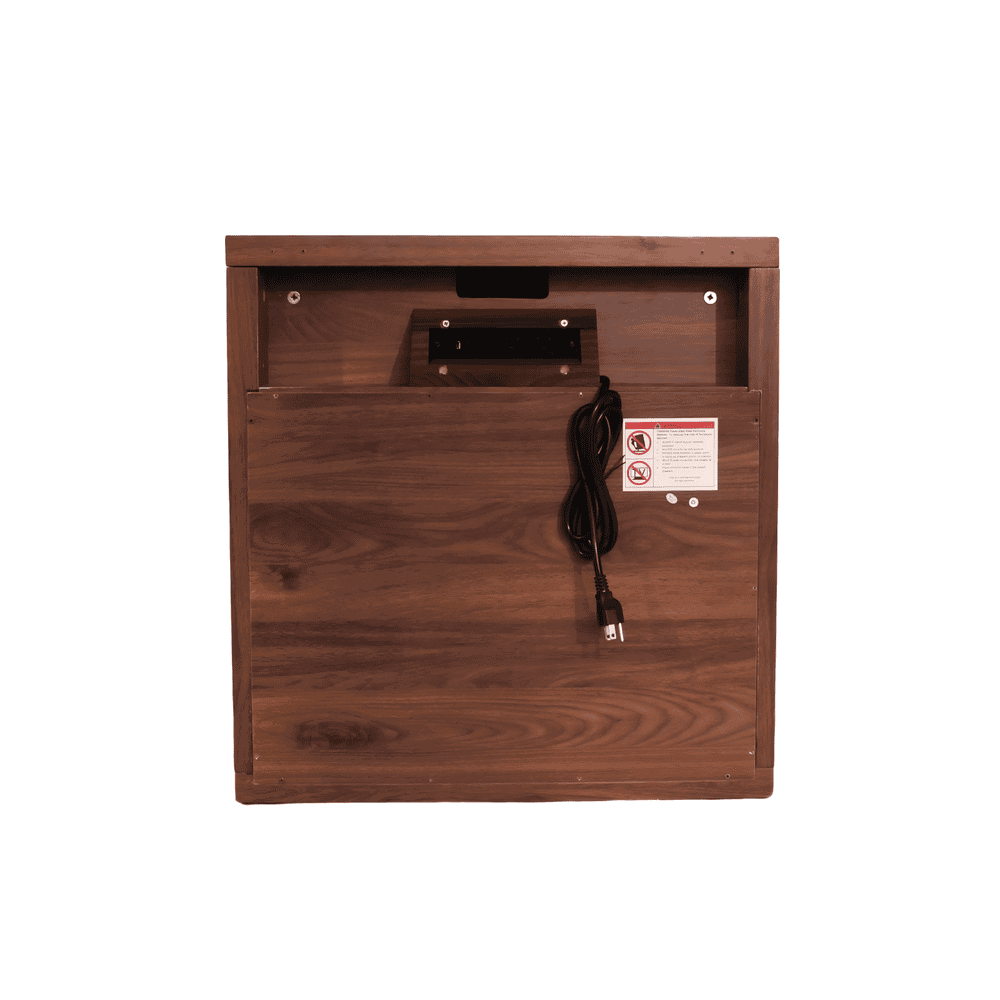 Left. Kadyn - Mid Century Modern Nightstand with Drawer, Fluted Design Bedside Table for Bedroom - Walnut.