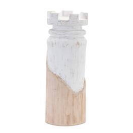BreeBe - Mango Wood Chess Piece (Set of 2) - White, Brown