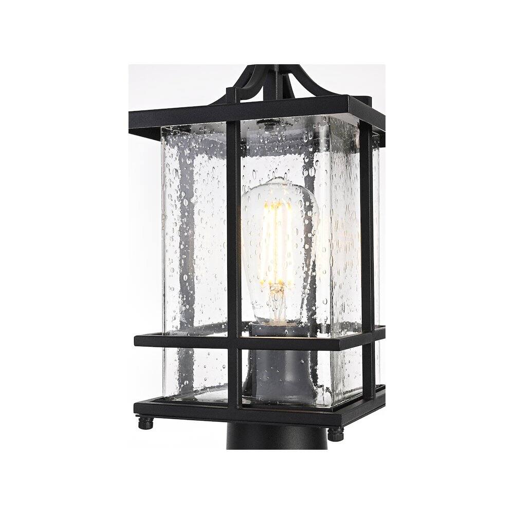 Alt View 3. Elegant Lighting - Miller 7 inch Outdoor Pendant in Black - Black.
