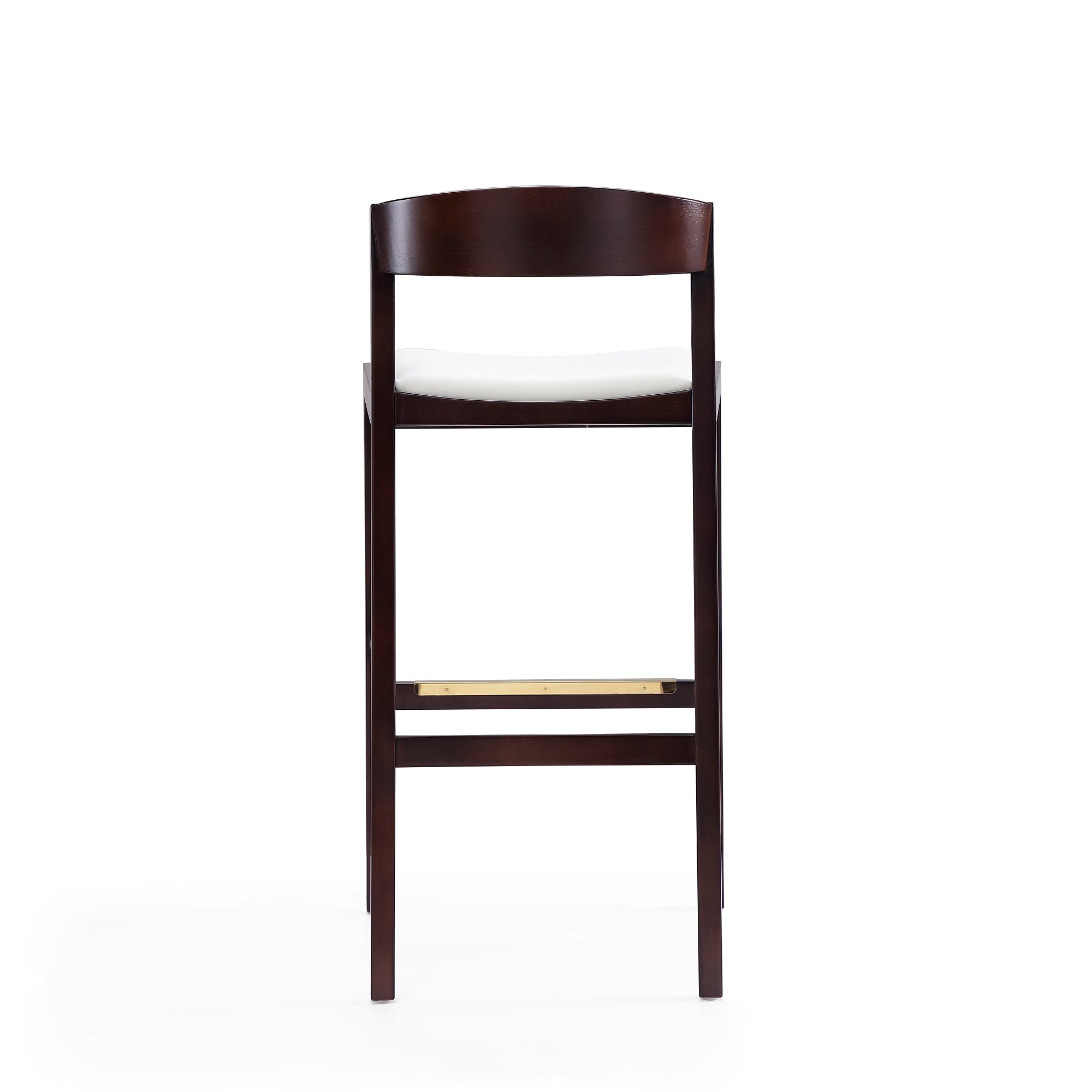 Alt View 3. Manhattan Comfort - Klismos Mid-Century Modern Wood Upholstered Barstool - Set of 2 - Ivory.