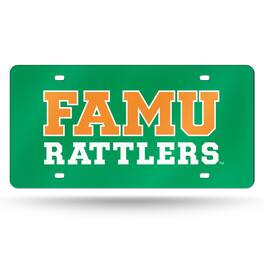 Rico Industries - Florida A&M FAMU Rattlers Green Mirror Look Acrylic License Plate Laser Tag - Multi