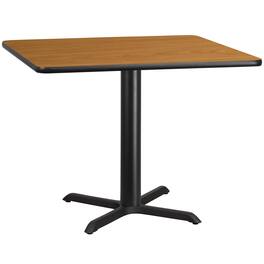 Emma + Oliver - 42" Square Laminate Table Top with 33"x33" Table Height Base - Natural