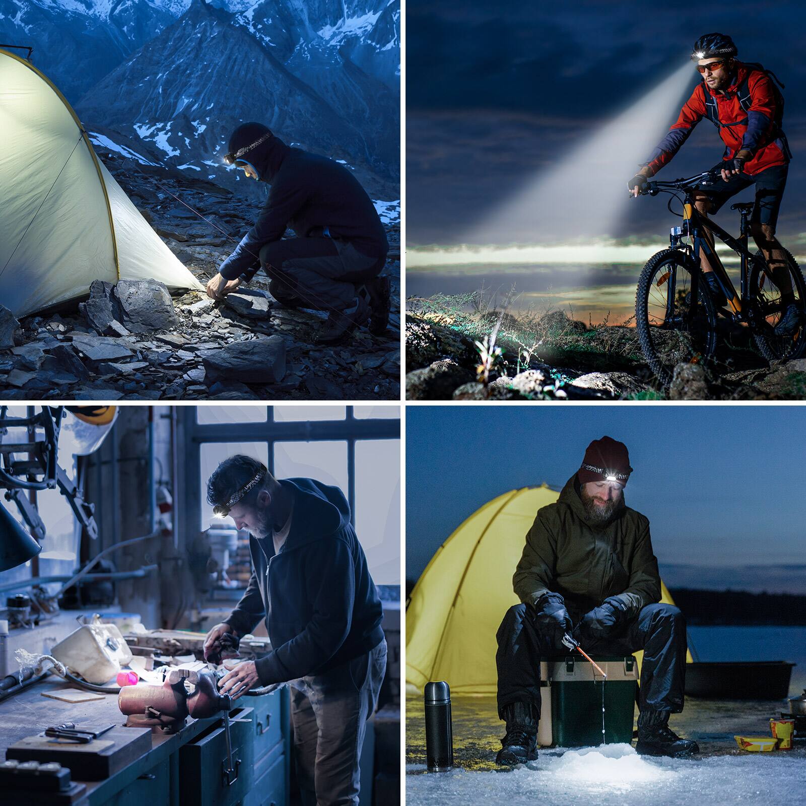 Alt View 6. Lepro - Rechargeable Lightweight LED Head Lamp with 6 Lighting Modes and 45° Adjustable Angle - Black.