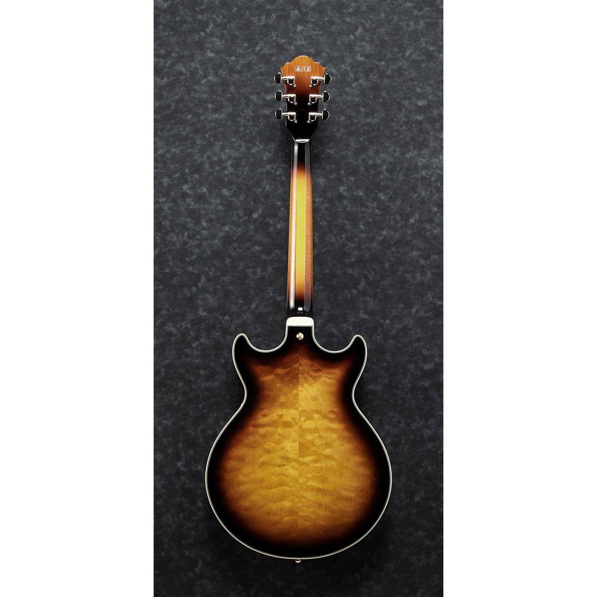 Alt View 1. Ibanez - Ibanez AM93QM Artcore Expressionist Electric Guitar, Antique Yellow Sunburst.