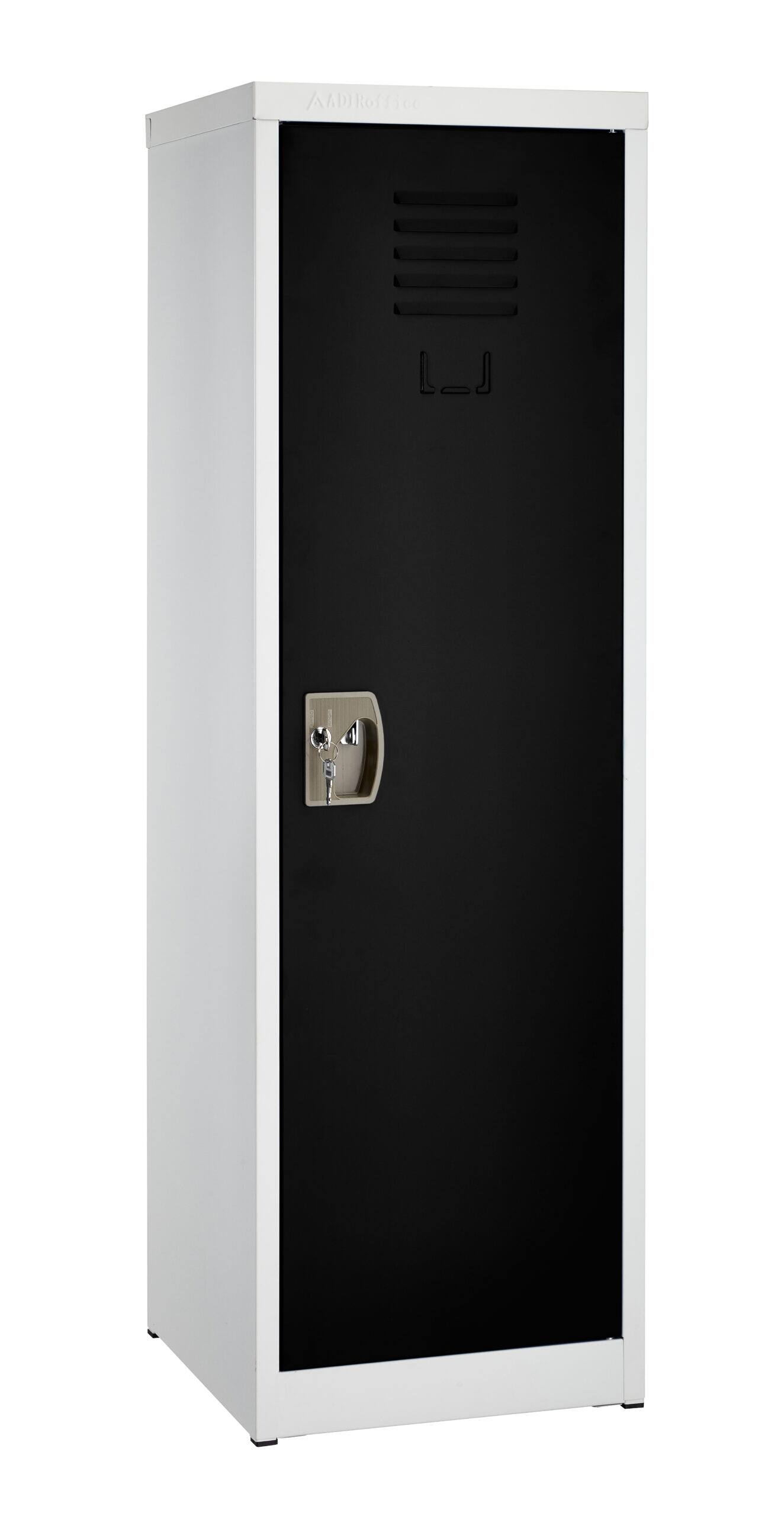 Angle. AdirOffice - Storage Locker 629-Series 48" H 1-Tier Steel Locker with Key Lock - Black.