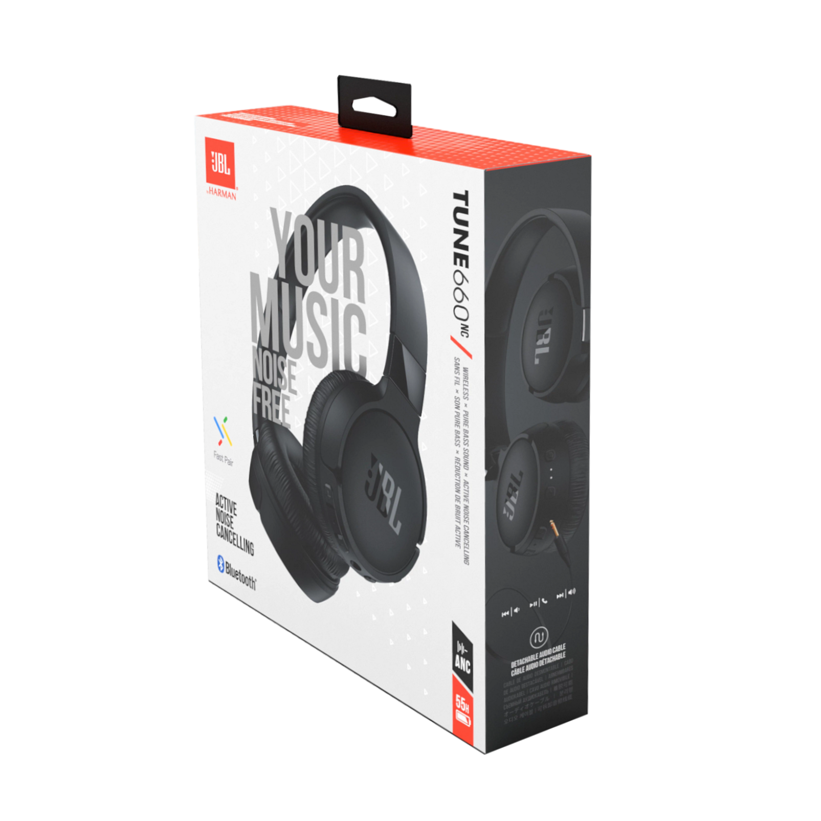 Your Tune660N Music Noise Cancelling Headphones. Wireless. Pure Sound. Bass Reduction. Active Noise Cancelling. Built-in Microphone. 55 Hours Battery Life.