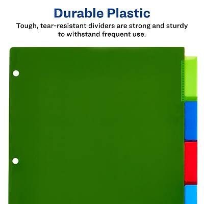 Durable Plastic  
Tough, tear-resistant dividers are strong and sturdy to withstand frequent use.