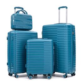 Ropilly - 4 Piece Luggage Set Hardside Spinner Luggage with 14-Inch Cosmetic Case, Suitcase Set - Blue