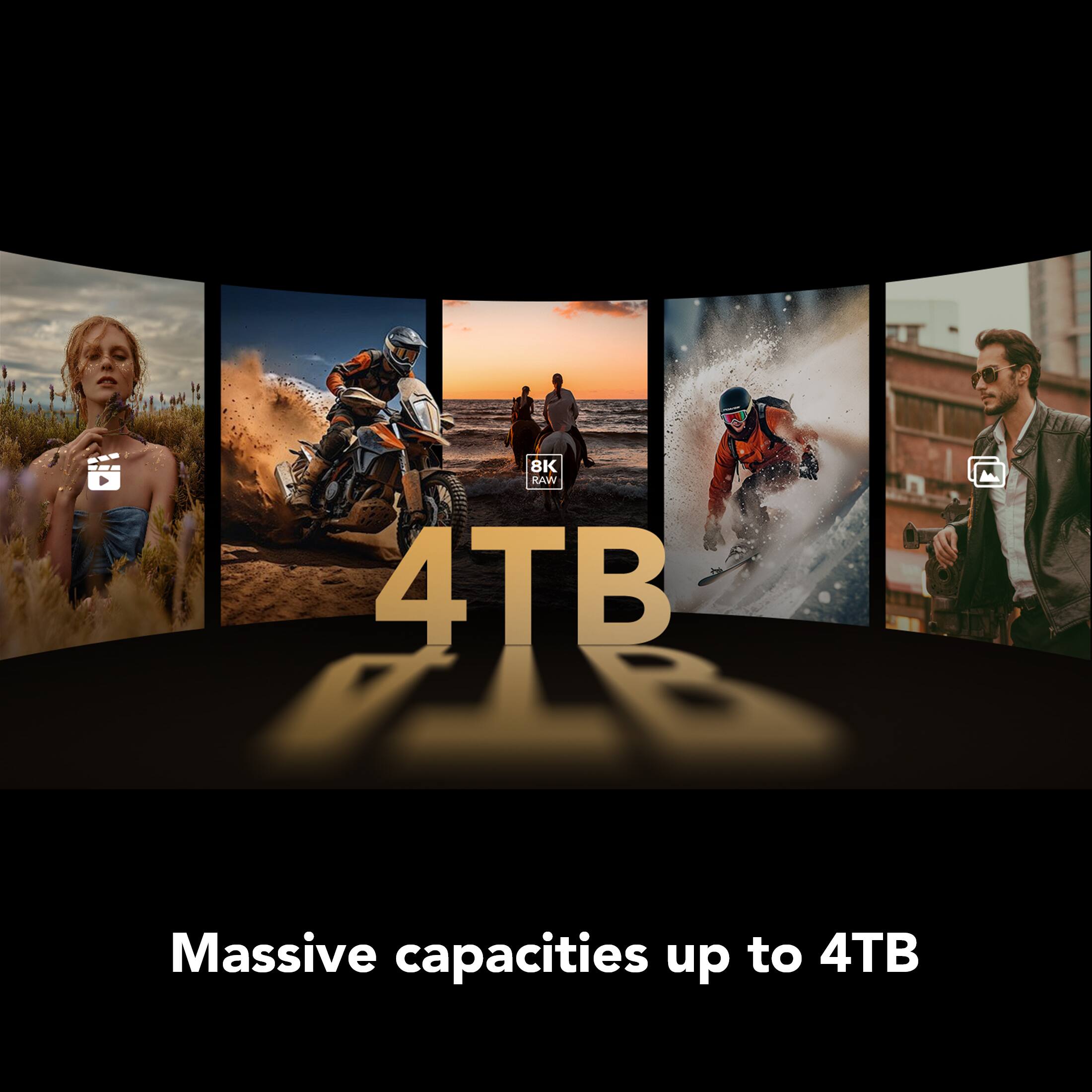 8K RAW  
4TB  
Massive capacities up to 4TB