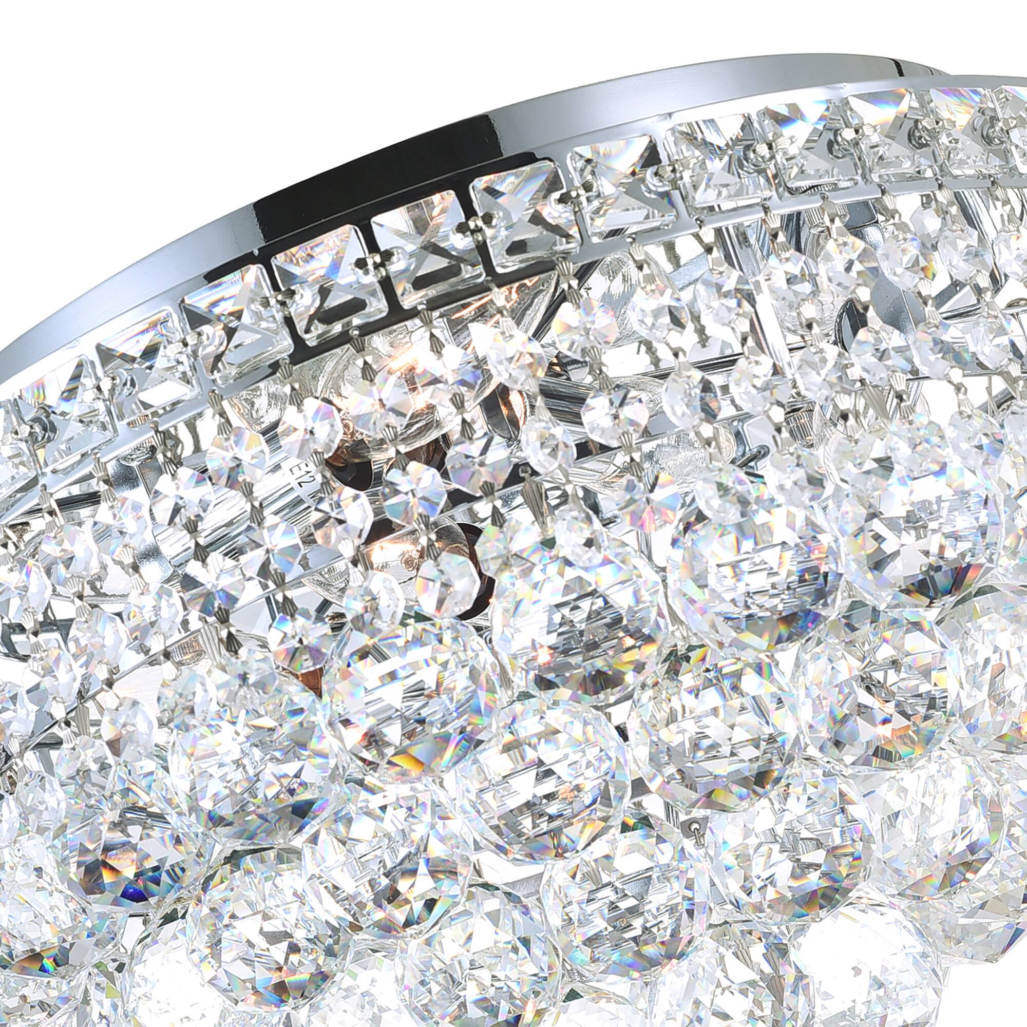 Angle. CWI Lighting - Luminous 5 Light Flush Mount With Chrome Finish - Chrome.