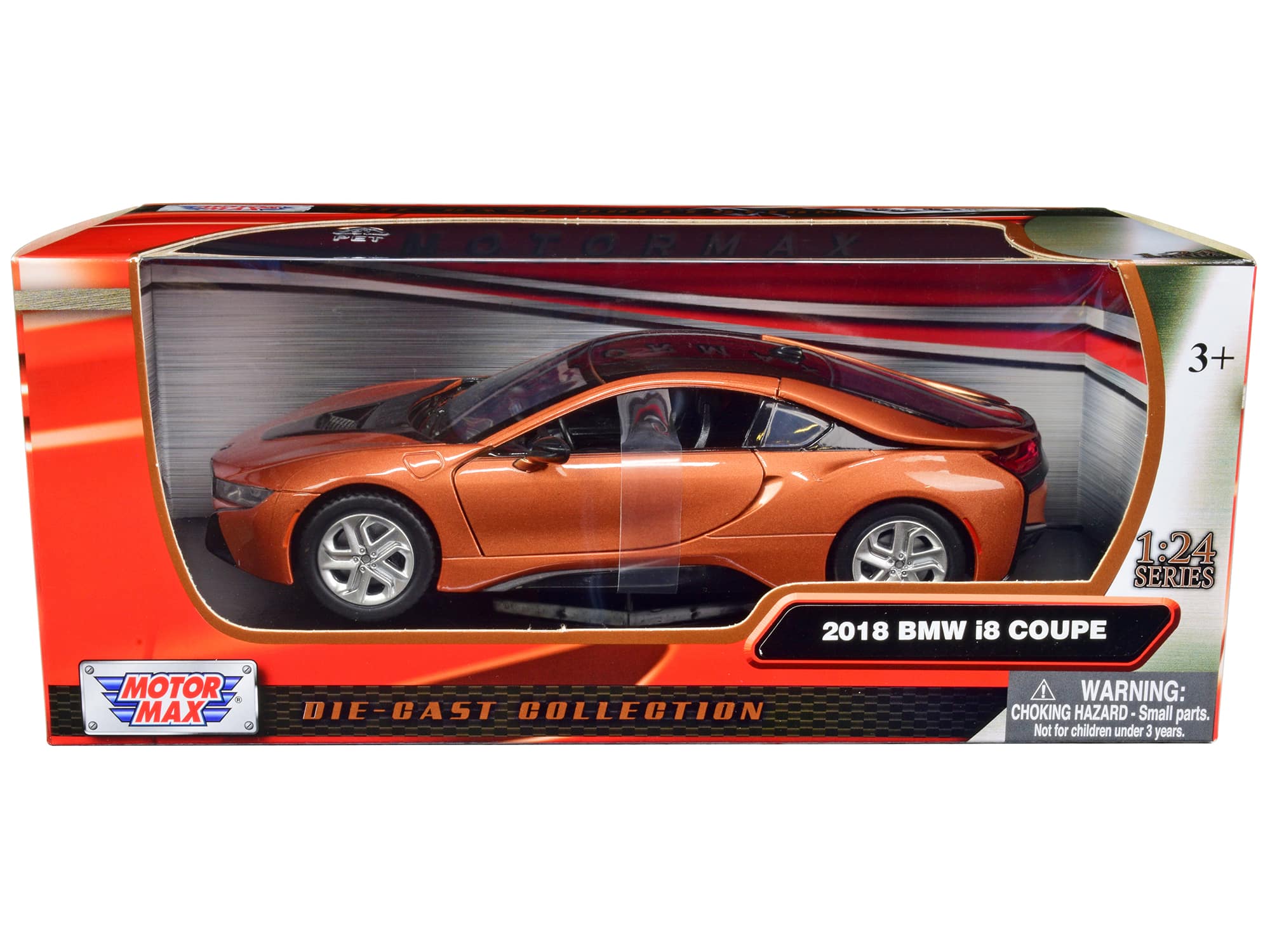 2018 BMW i8 Coupe Metallic Orange with Black Top 1/24 Diecast Model Car by Motormax price history on PriceWatchPro