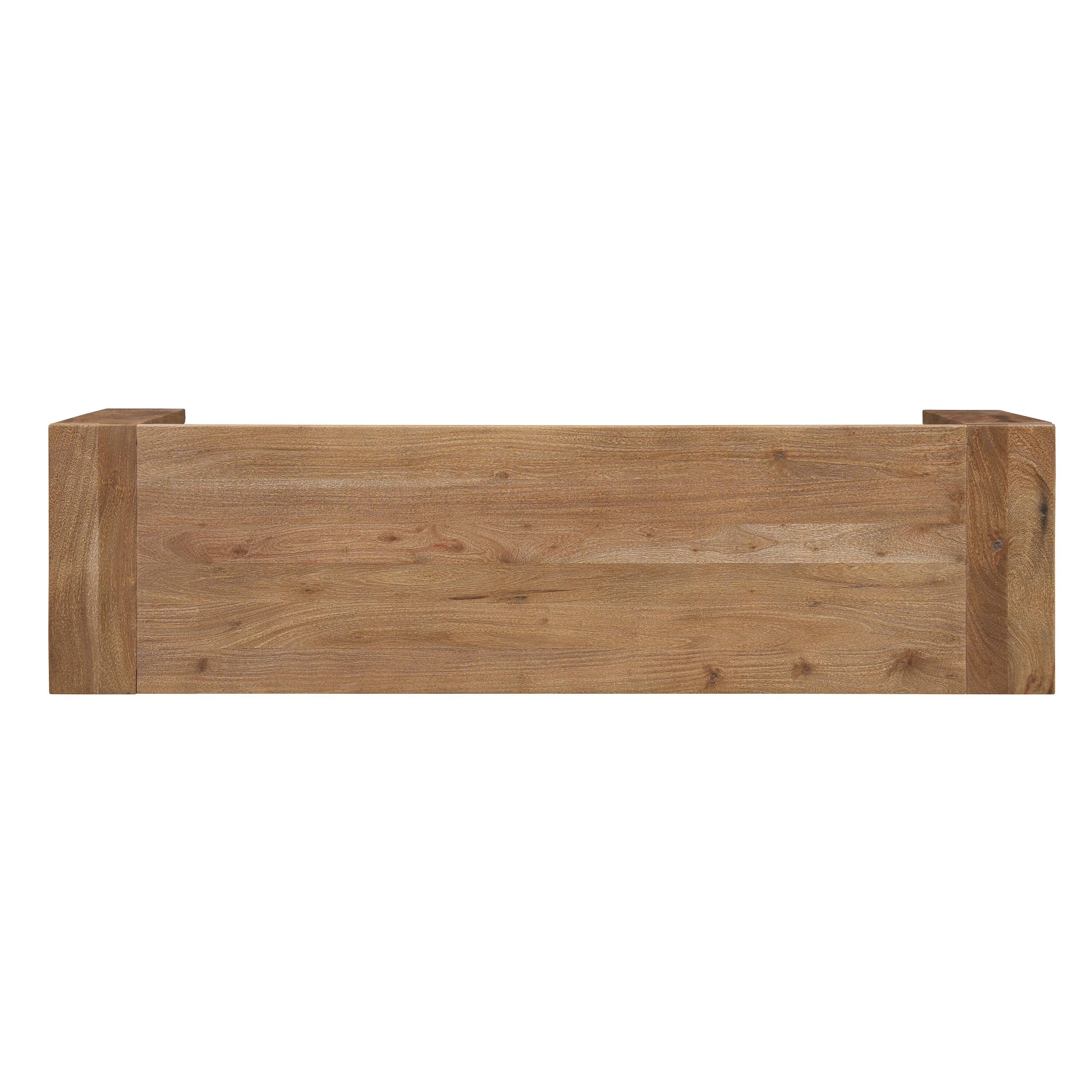 Alt View 1. Manhattan Lane - Himaru 3 Seater Bench, Premium Acacia Wood with Light Brown Finish, T Shape Legs, 58 inch - Light Brown.