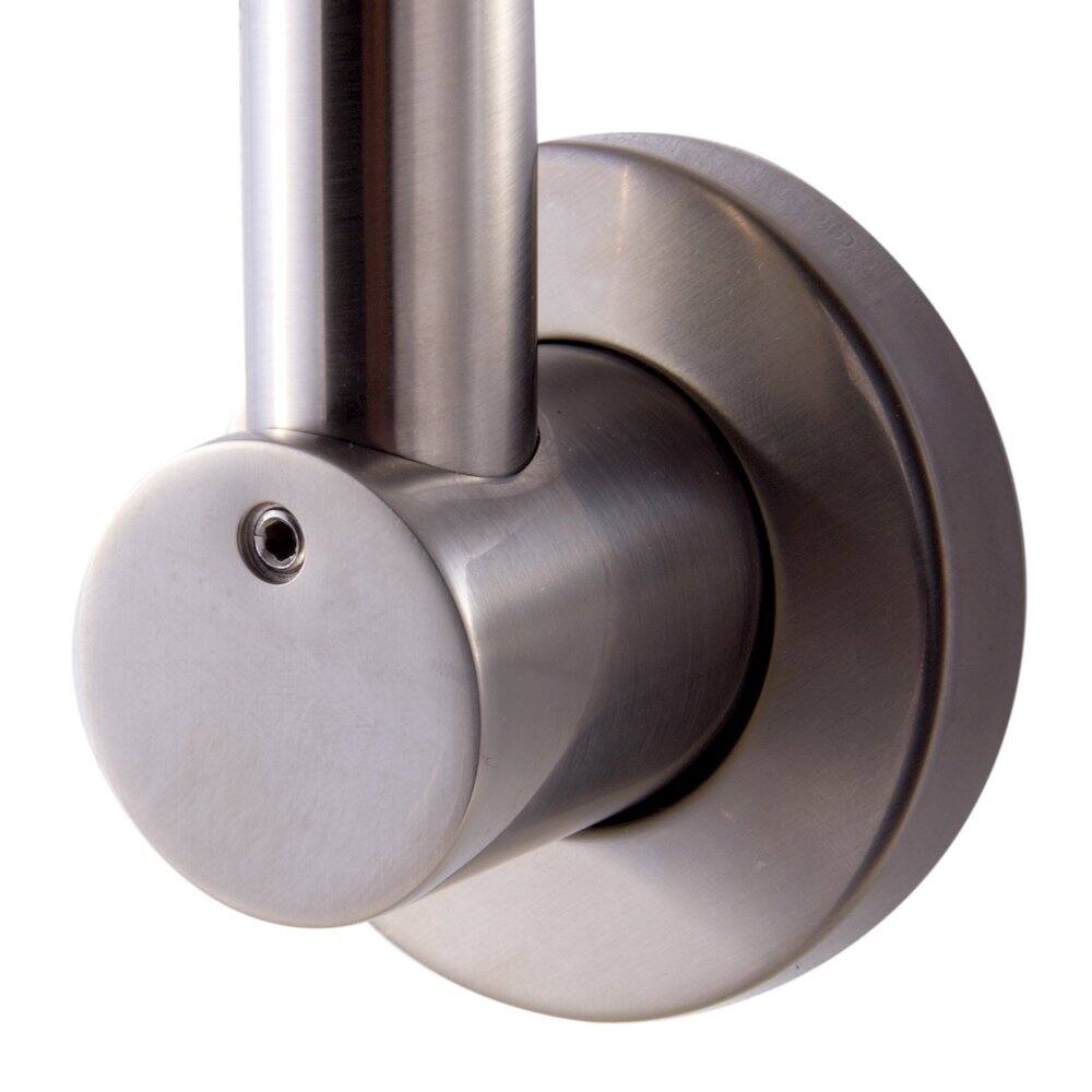 Alt View 1. Alfi - Brushed Nickel 12" Round Raised Wall Mounted Shower Arm - Brushed Nickel.