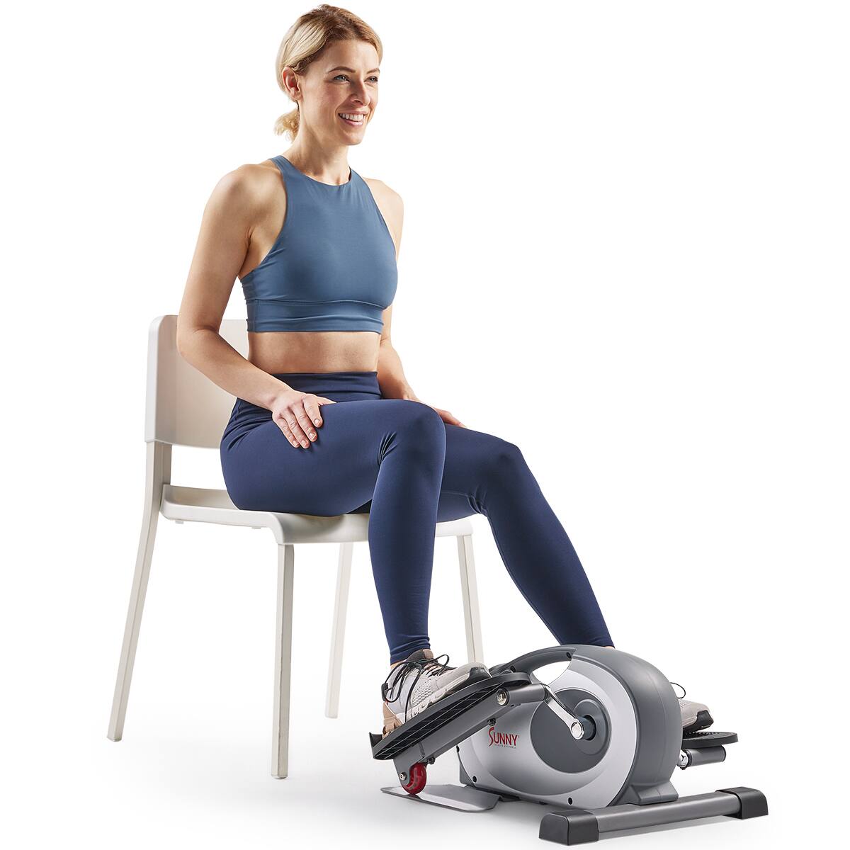 Angle. Sunny Health & Fitness - Smart Under Desk Mini Elliptical Exercise Trainer - Grey.